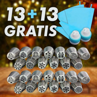 Karácsonyi desszert dekorációs készlet 13+13 AJÁNDÉK